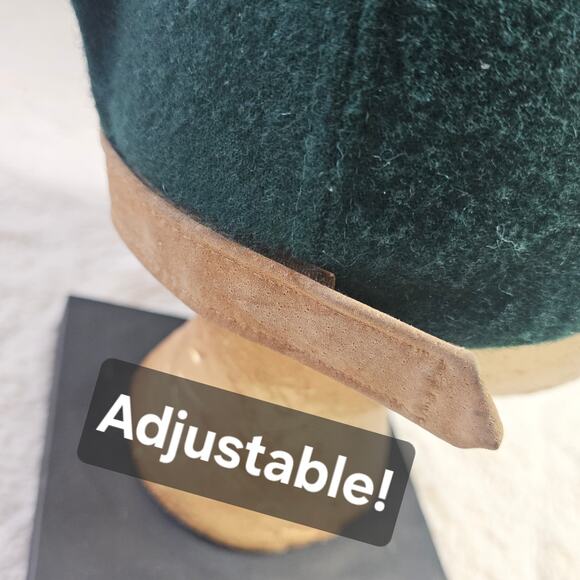 Starbucks Vintage 90s Suede n Wool Blend Rare Find Green n Beige hat. Seattle WA - Picture 7 of 15